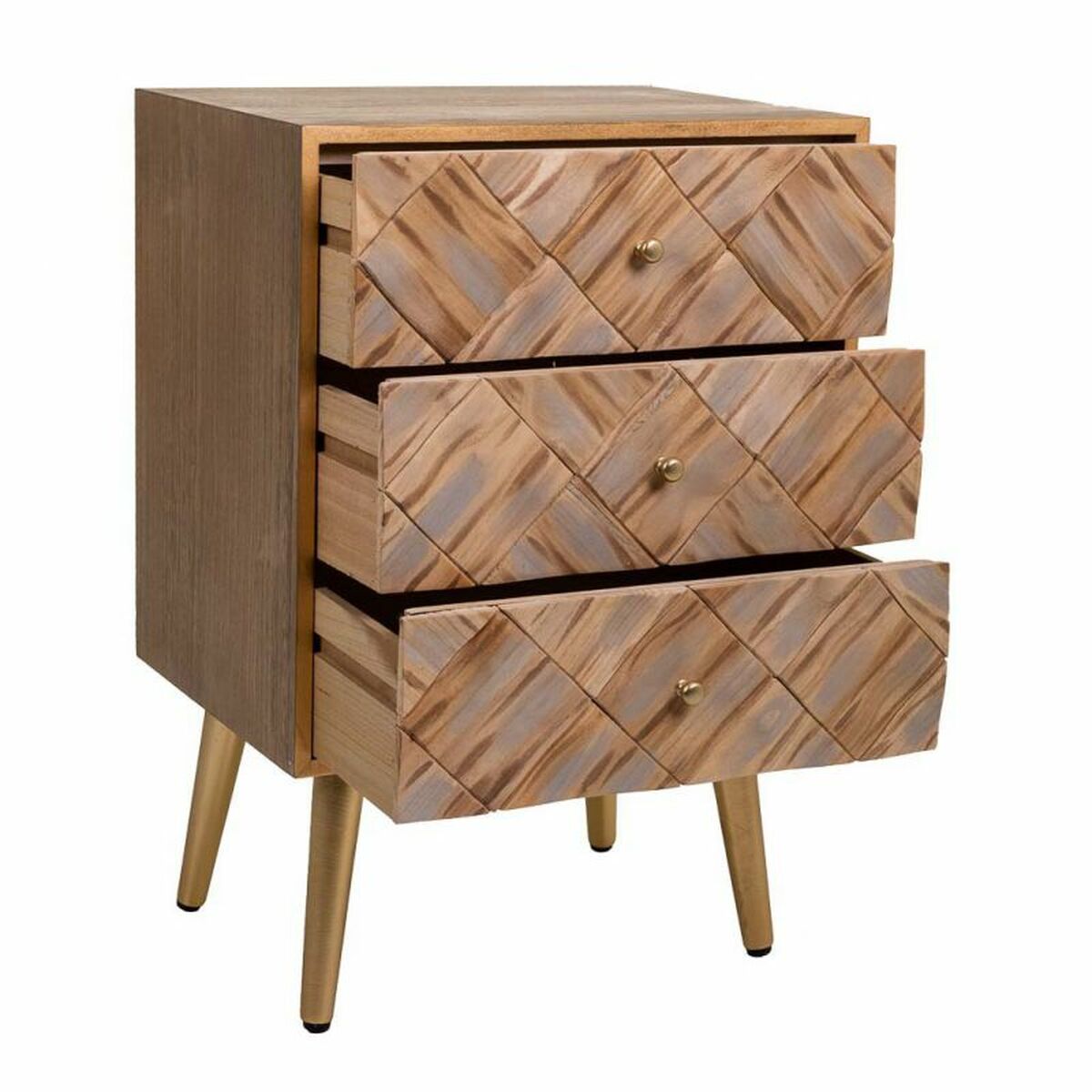 Nattduksbord Alexandra House Living Brun 35 x 65 x 44 cm - 3