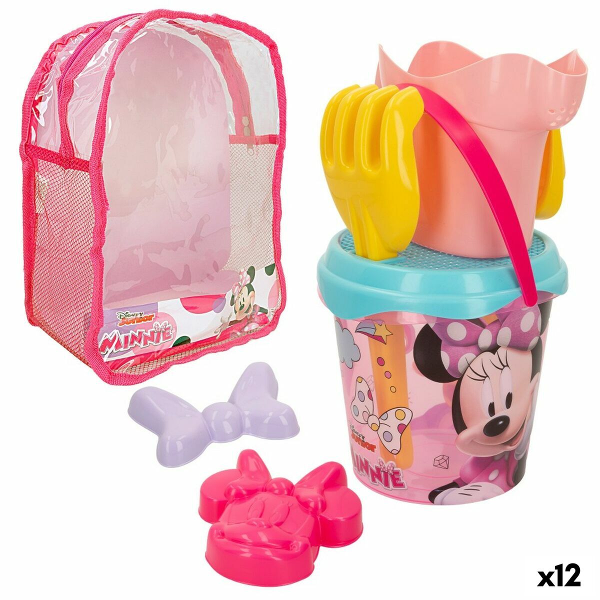Strandleksaker set Minnie Mouse 18 x 16 x 18 cm (12 antal)