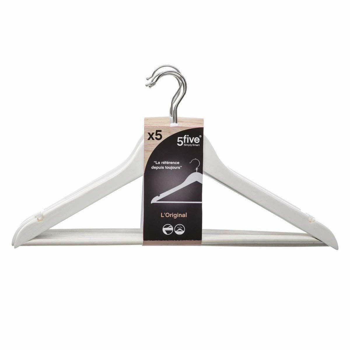 Klädhängarset 5five Simply Smart Vit Metall 44,5 x 23,5 x 1,5 cm (5 antal) - 3