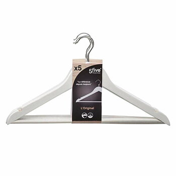 Klädhängarset 5five Simply Smart Vit Metall 44,5 x 23,5 x 1,5 cm (5 antal)