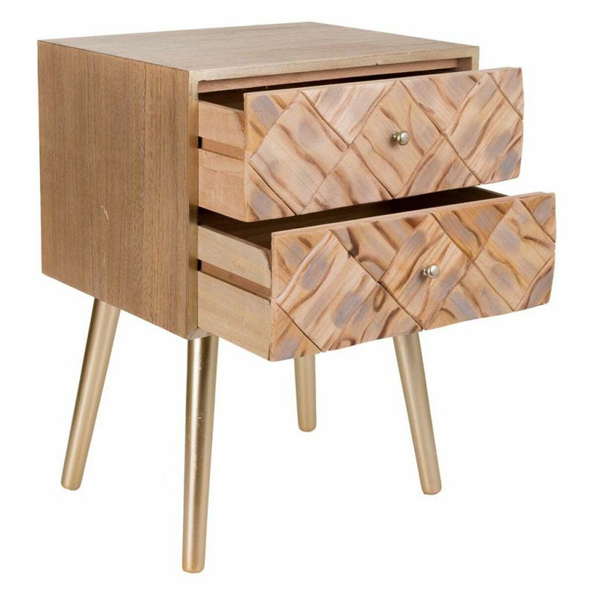 Nattduksbord Alexandra House Living Brun 35 x 61 x 44 cm - 4