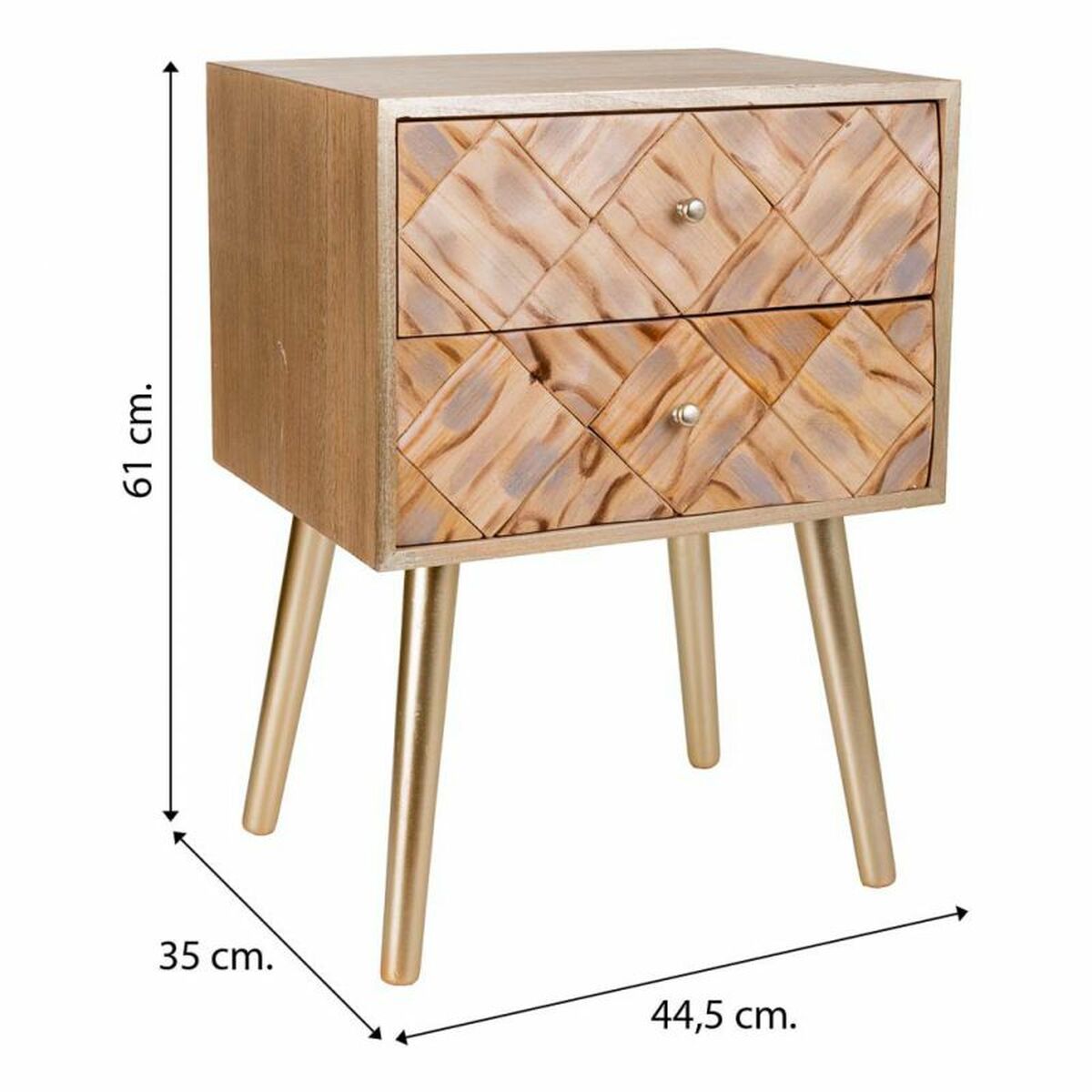 Nattduksbord Alexandra House Living Brun 35 x 61 x 44 cm - 8