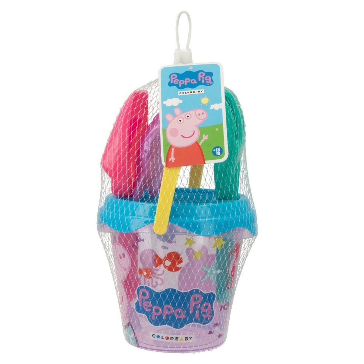 Strandleksaker set Peppa Pig 14 x 12,5 x 14 cm (24 antal) - 5