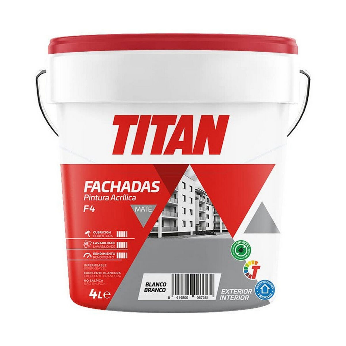 Måla Titan 125670004 Vit 4 L