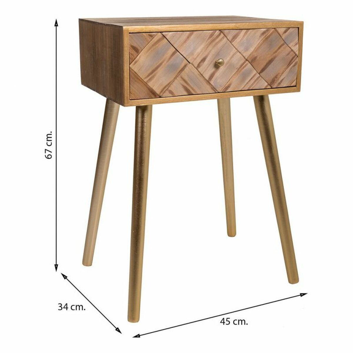 Nattduksbord Alexandra House Living Brun 34 x 67 x 45 cm - 8