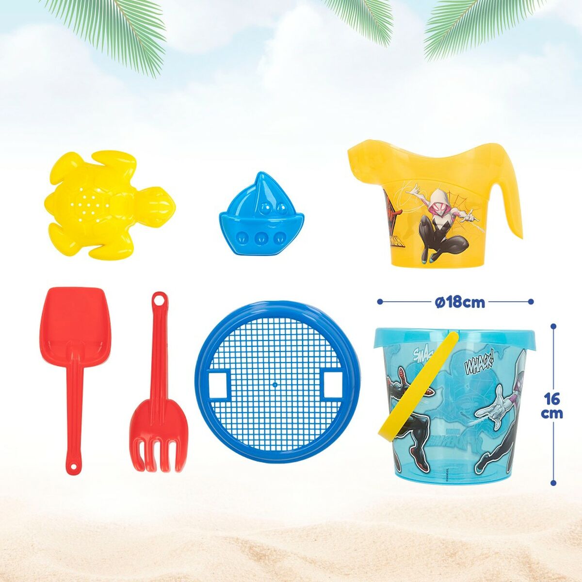 Strandleksaker set Spider-Man 18 x 16 x 18 cm (12 antal) - 7