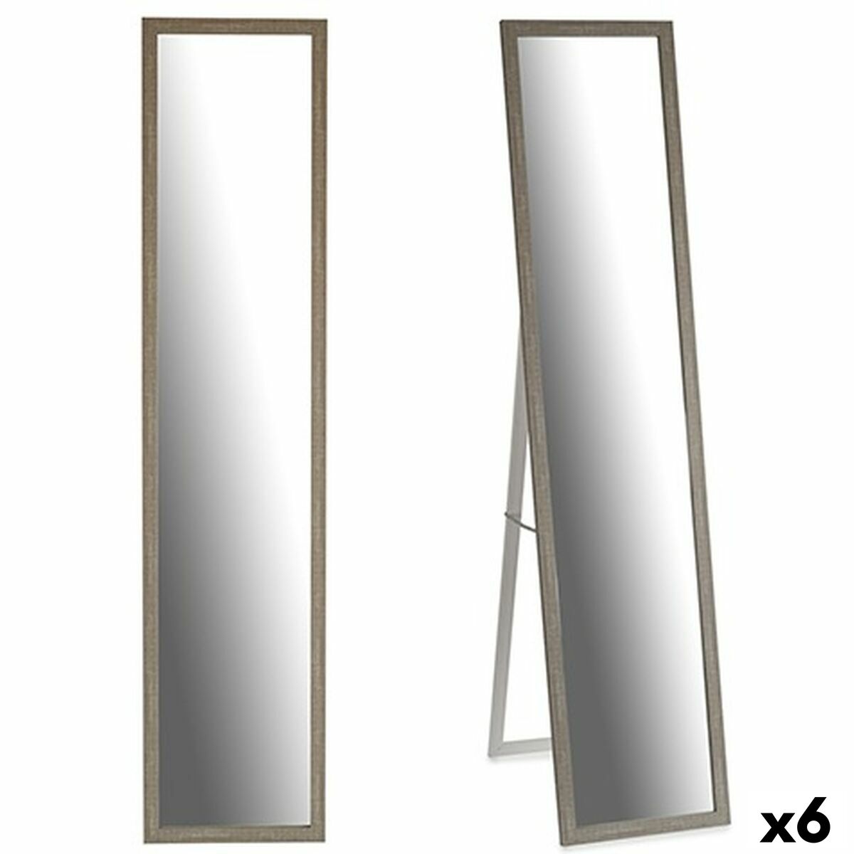 Fristående spegel Gift Decor Grå Trä Glas Trä MDF 44 x 32,5 x 120 cm 32,5 x 130 x 3 cm 33 x 130 x 4,2 cm (6 antal)