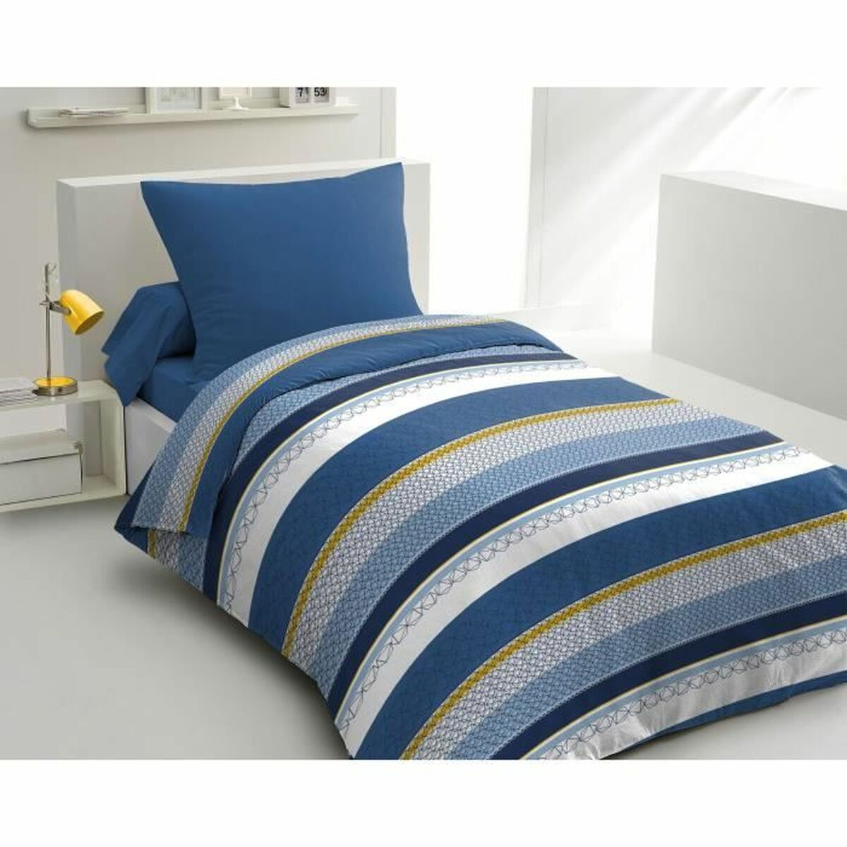 Täckslagsset HOME LINGE PASSION Blå Vit 140 x 200 cm - 2
