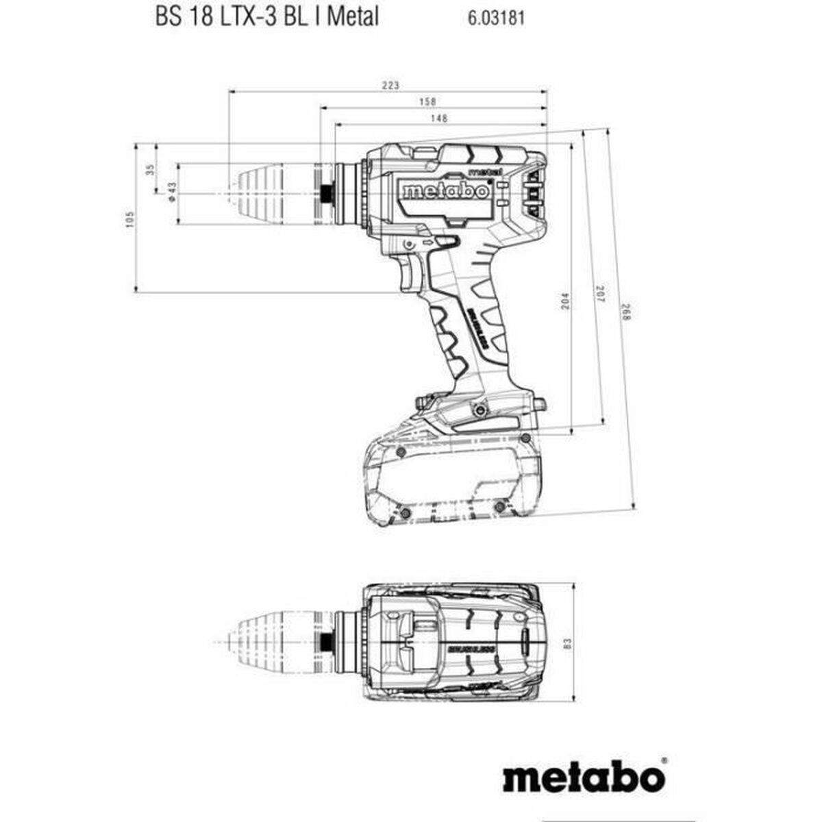 Skruvmejsel Metabo BS 18 LTX-3 BL I - 4