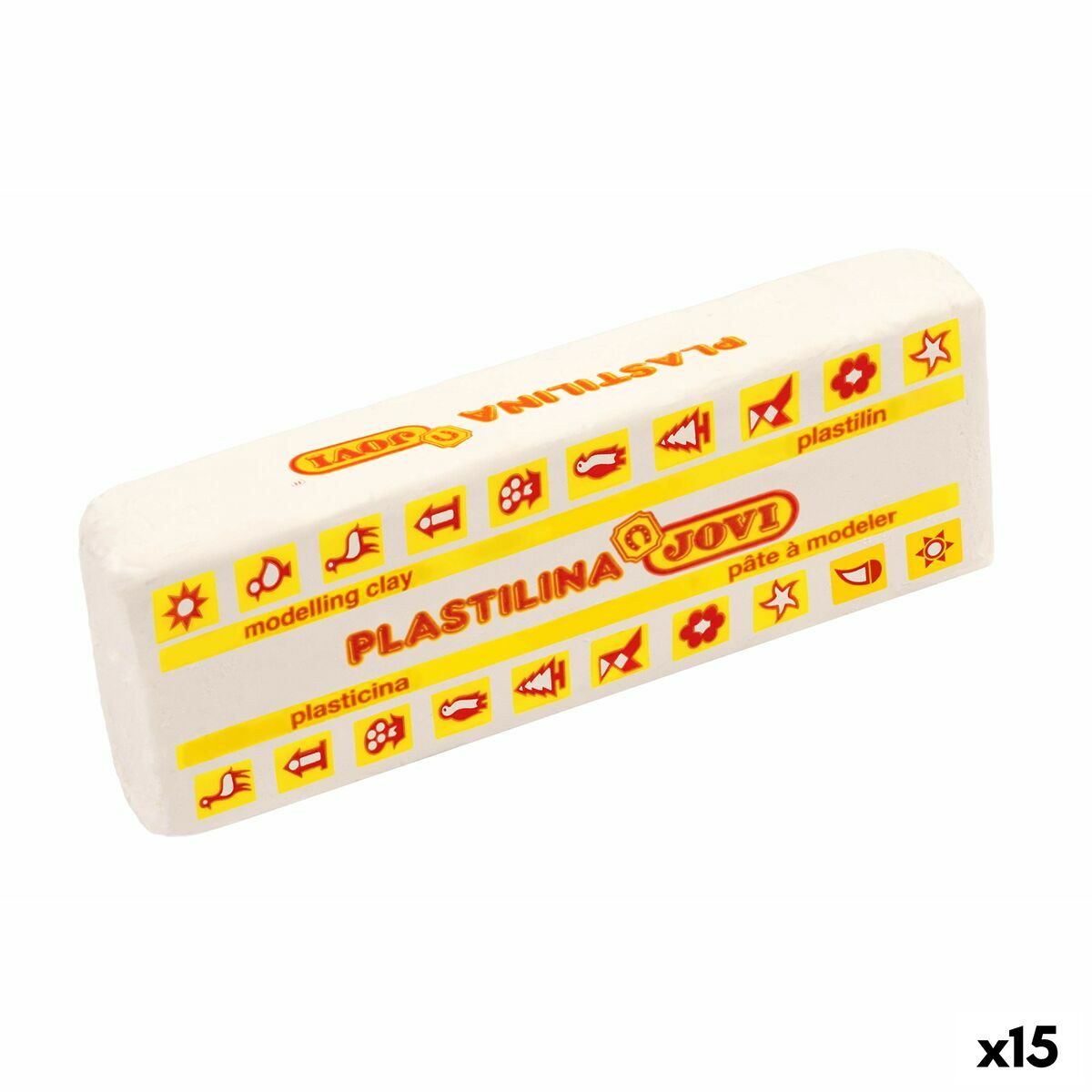 Modellera i stavar Jovi School 150 g Vit (15 Delar) - 4