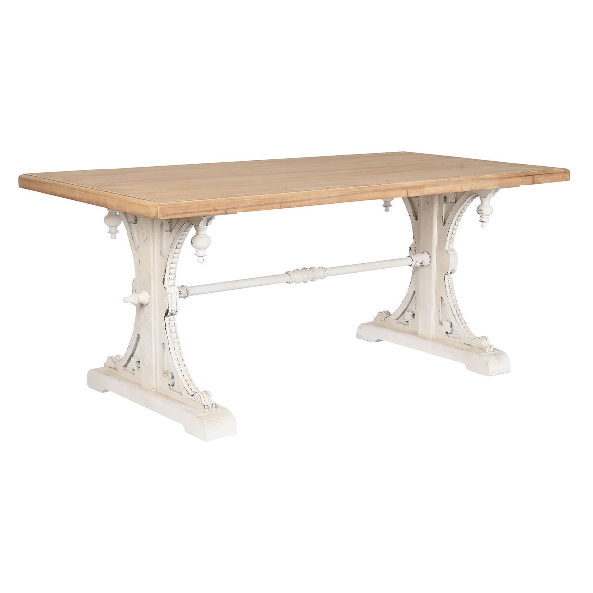 Matsalsbord Home ESPRIT Vit Naturell Gran Trä MDF 180 x 90 x 76 cm