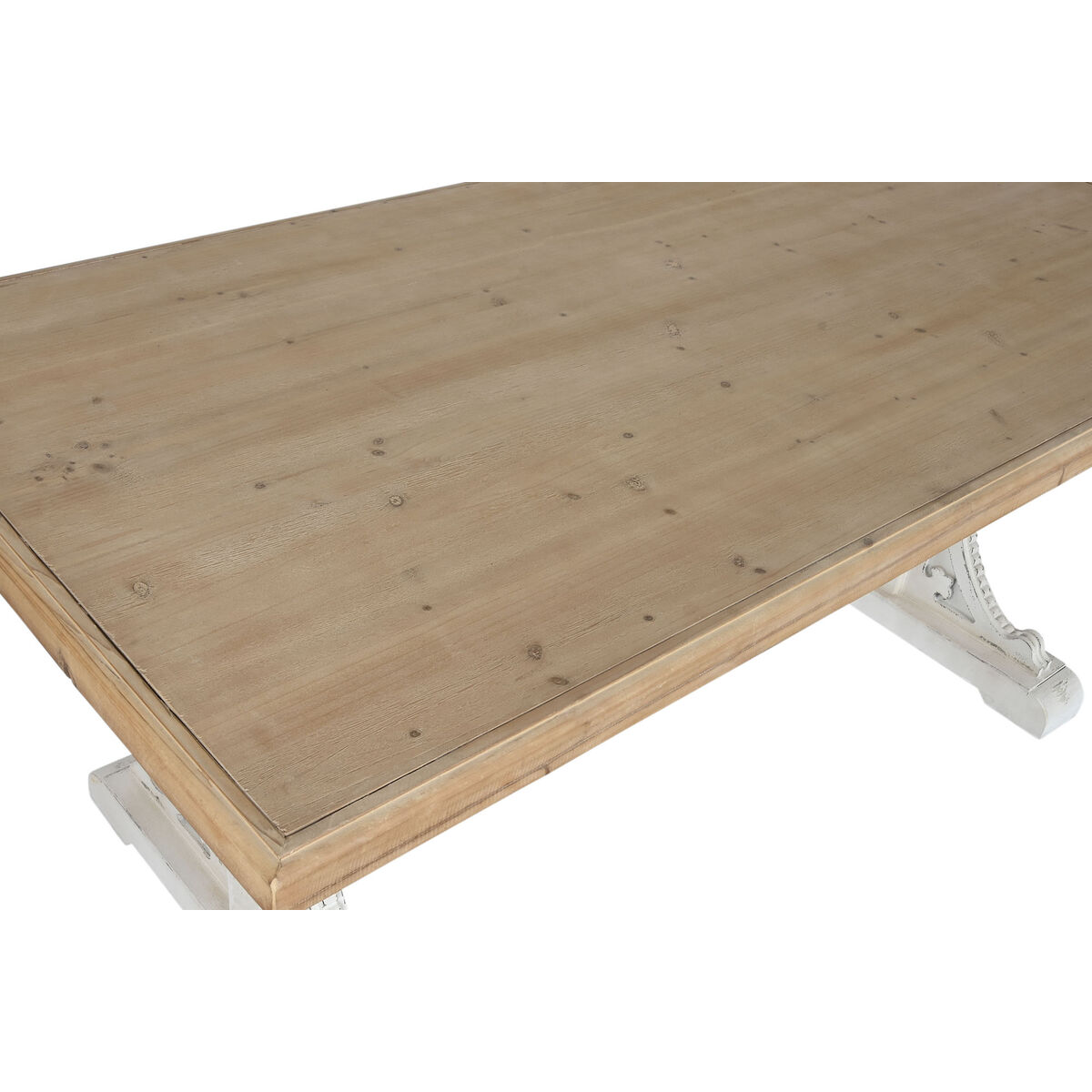 Matsalsbord Home ESPRIT Vit Naturell Gran Trä MDF 180 x 90 x 76 cm - 2