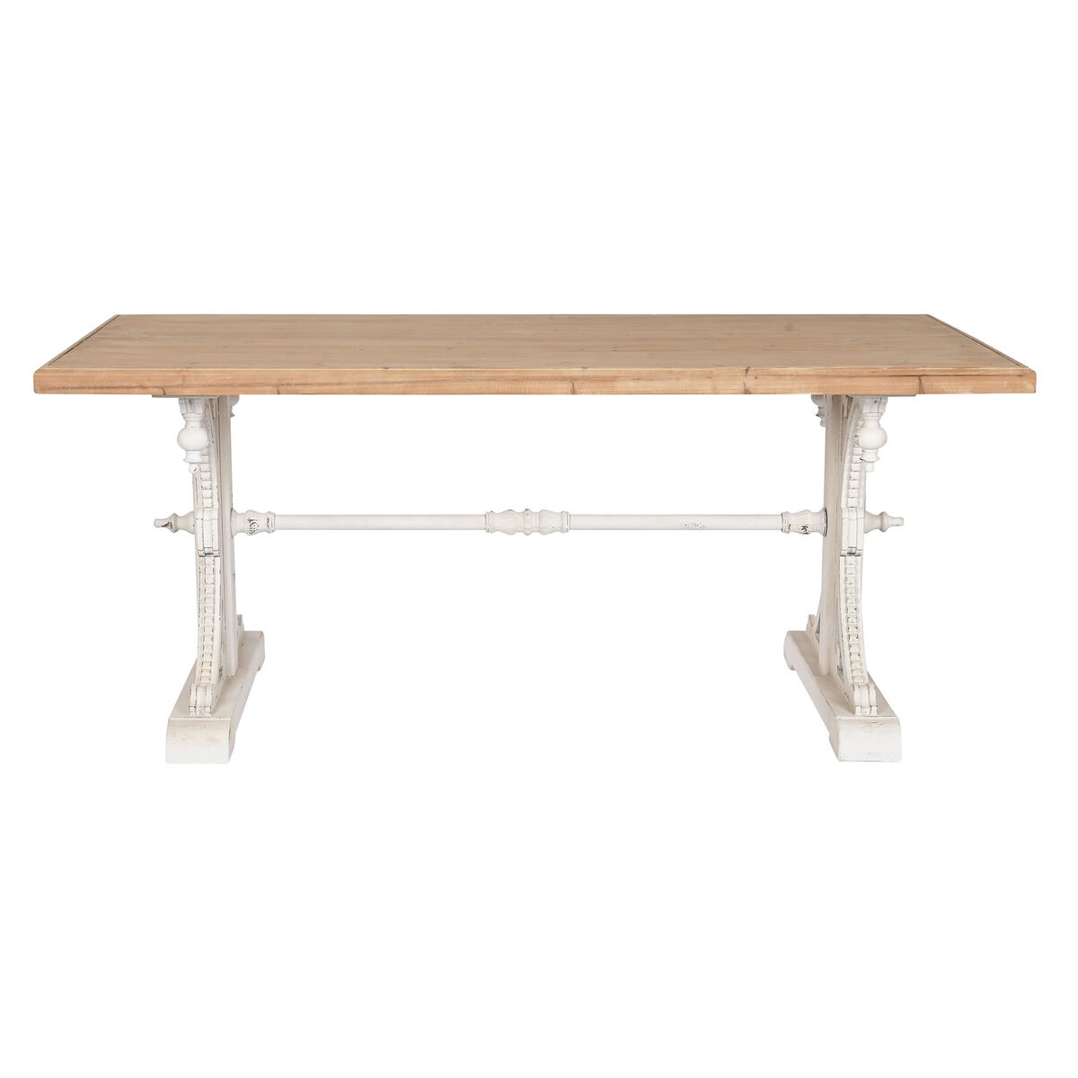 Matsalsbord Home ESPRIT Vit Naturell Gran Trä MDF 180 x 90 x 76 cm - 7