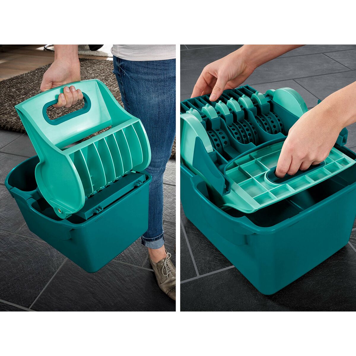 Mop with Bucket Leifheit Blå Plast Sammansatt 8 L - 2