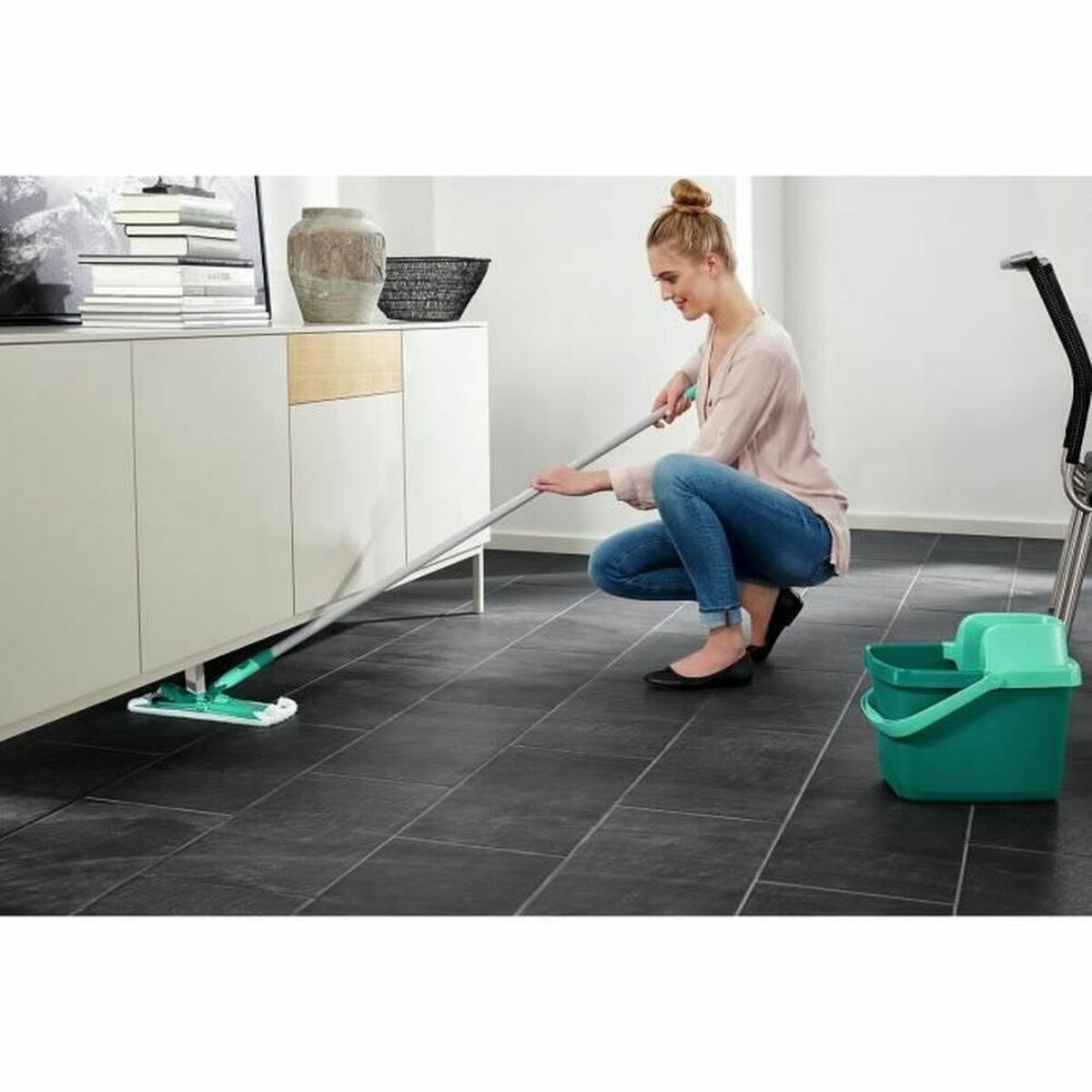 Mop with Bucket Leifheit Combi Clean M Grön Metall Plast - 5