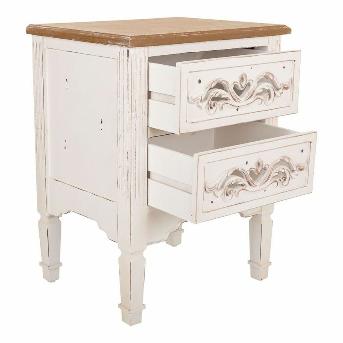 Nattduksbord Alexandra House Living Vit 38 x 62 x 48 cm - 5
