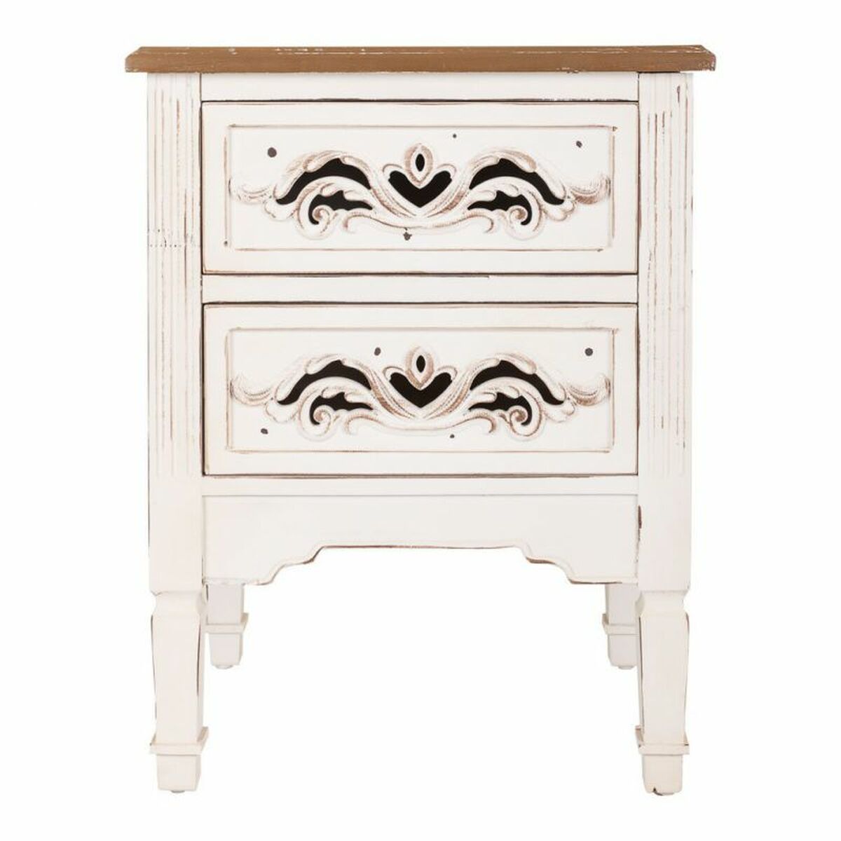 Nattduksbord Alexandra House Living Vit 38 x 62 x 48 cm - 4