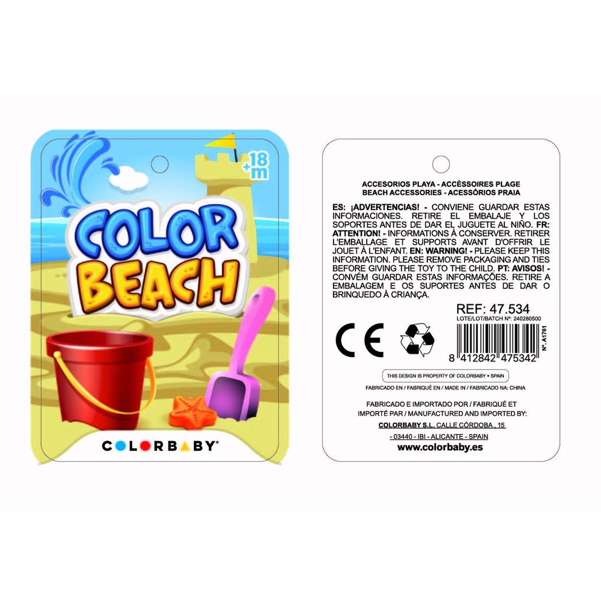 Strandleksaker set Colorbaby 40 x 22 x 20 cm (4 antal) - 15