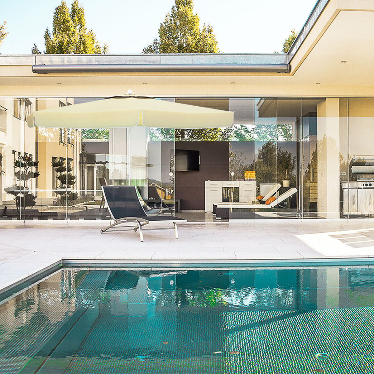 Marbueno Aluminium Parasoll 8 Spokes D270 cm Polyester Vit Trädgård, Pool och Terrass 10182 - 8