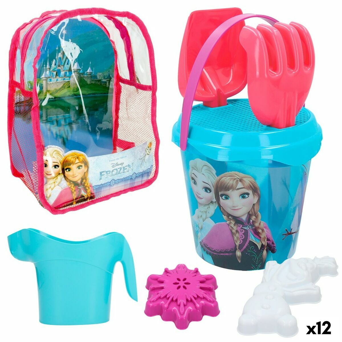 Strandleksaker set Frozen 18 x 16 x 18 cm (12 antal) - 8