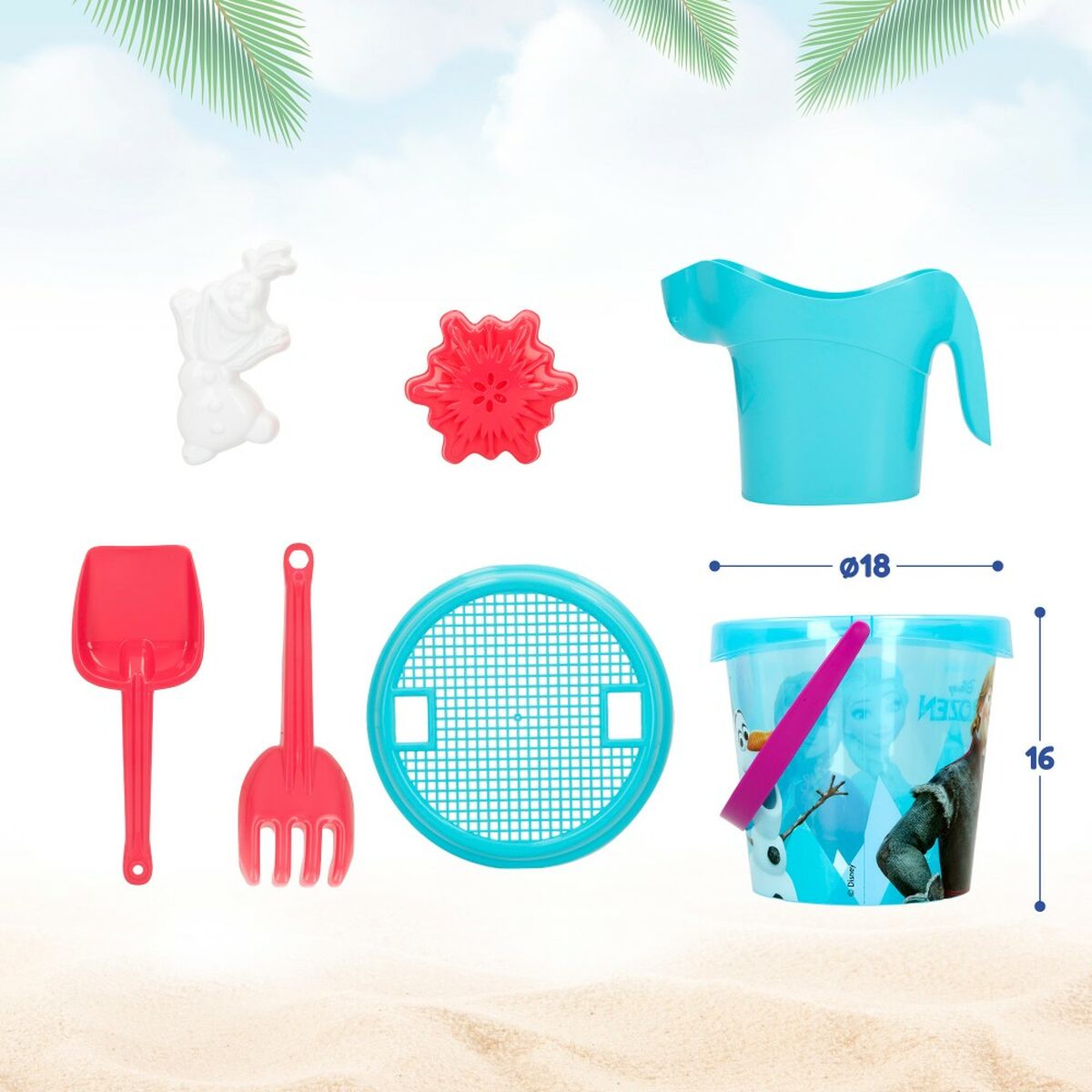 Strandleksaker set Frozen 18 x 16 x 18 cm (12 antal) - 7
