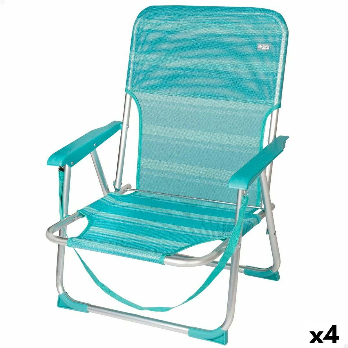 Strandstol Aktive Turkos 44 x 72 x 35 cm Aluminium Hopfällbar (4 antal) - 8