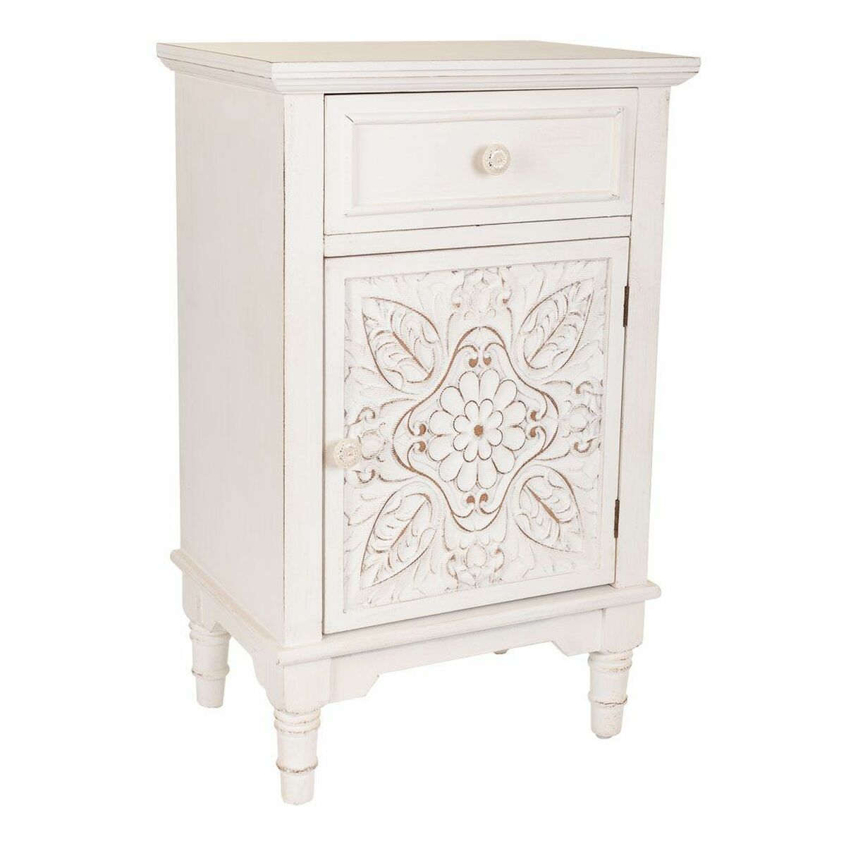 Nattduksbord Alexandra House Living Vit 32 x 74 x 46 cm