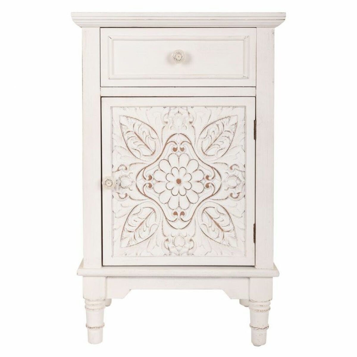 Nattduksbord Alexandra House Living Vit 32 x 74 x 46 cm - 3