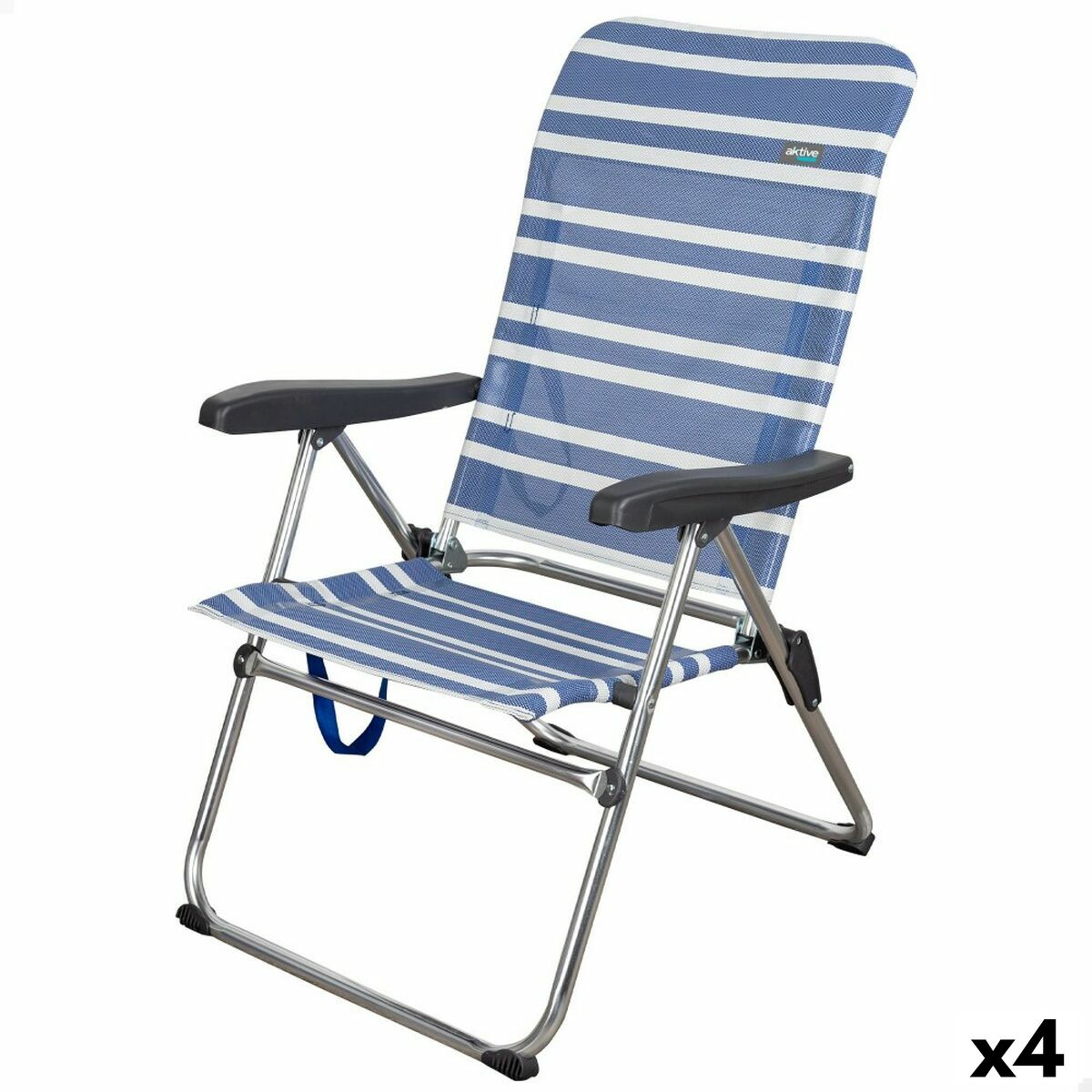 Strandstol Aktive Mykonos Blå 47 x 93 x 63 cm (4 antal) - 3