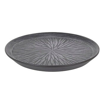 Platt skål Inde Stoneware Lotus Porslin Svart