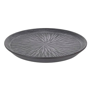 Platt skål Inde Stoneware Lotus Porslin Svart