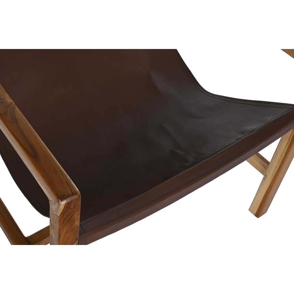 Fåtölj DKD Home Decor Naturell Mörkbrun Teak 66 x 73 x 77 cm - 2