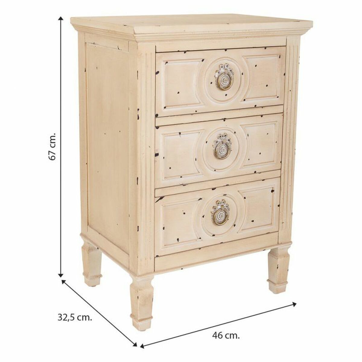 Nattduksbord Alexandra House Living Beige 32 x 67 x 46 cm - 7