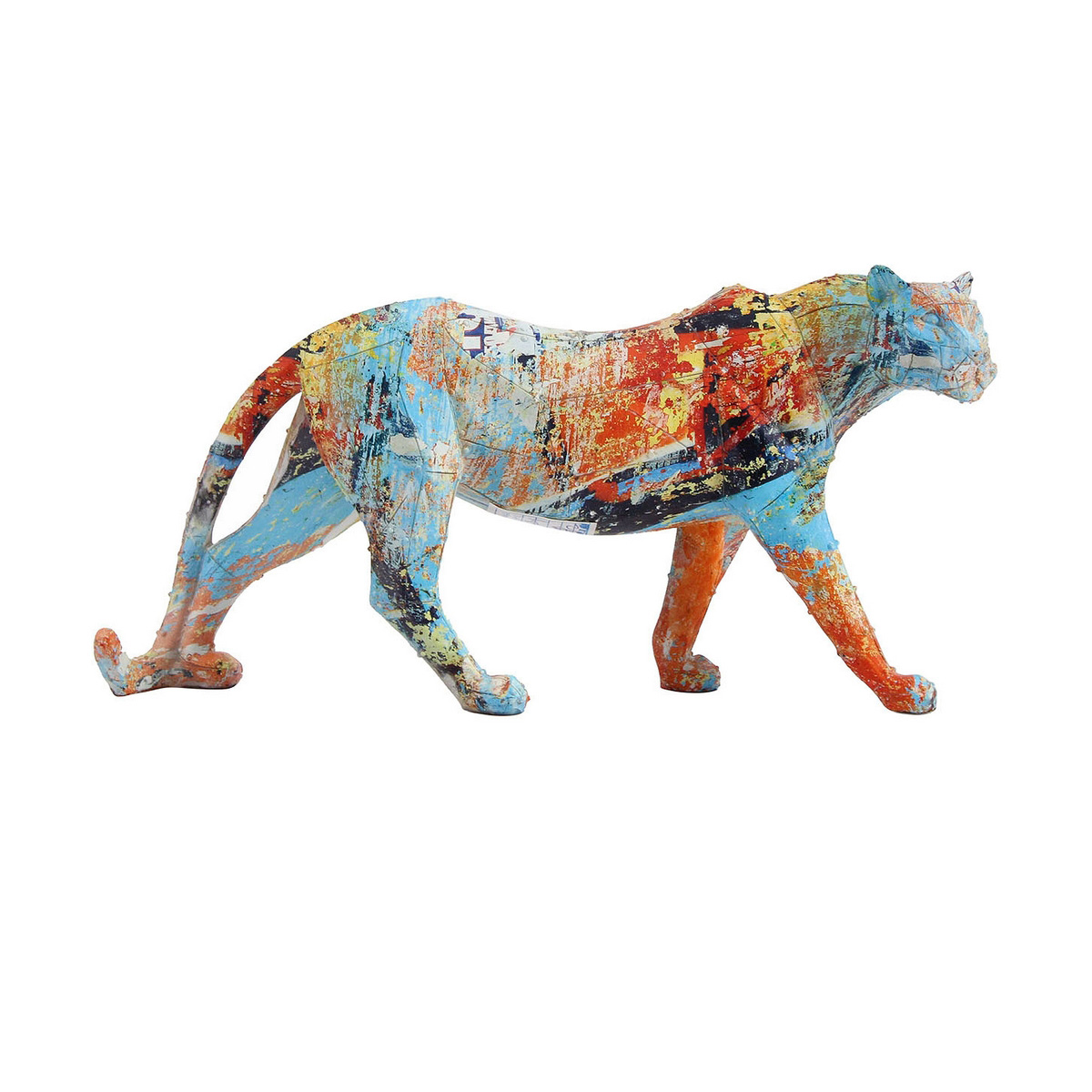 Prydnadsfigur DKD Home Decor 29,5 x 8,5 x 15 cm Leopard Multicolour Modern - 2