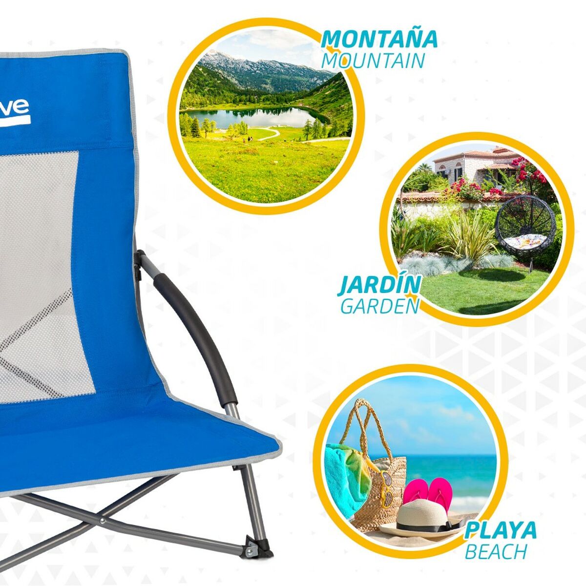 Strandstol Aktive Blå 50 x 67 x 51 cm (4 antal) - 6
