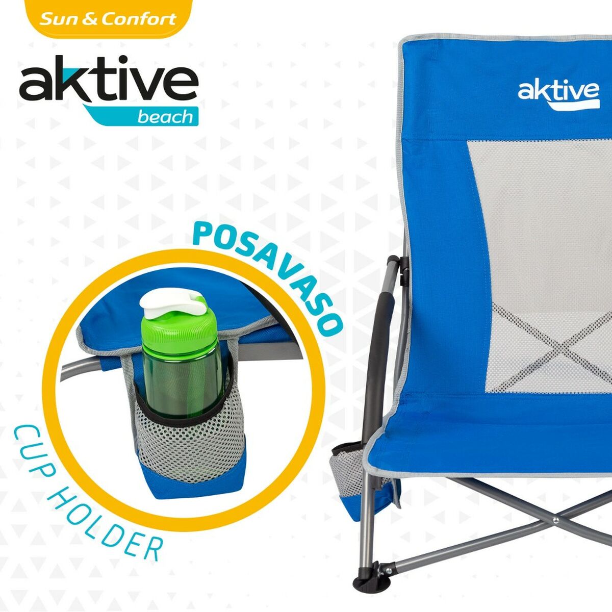Strandstol Aktive Blå 50 x 67 x 51 cm (4 antal) - 4
