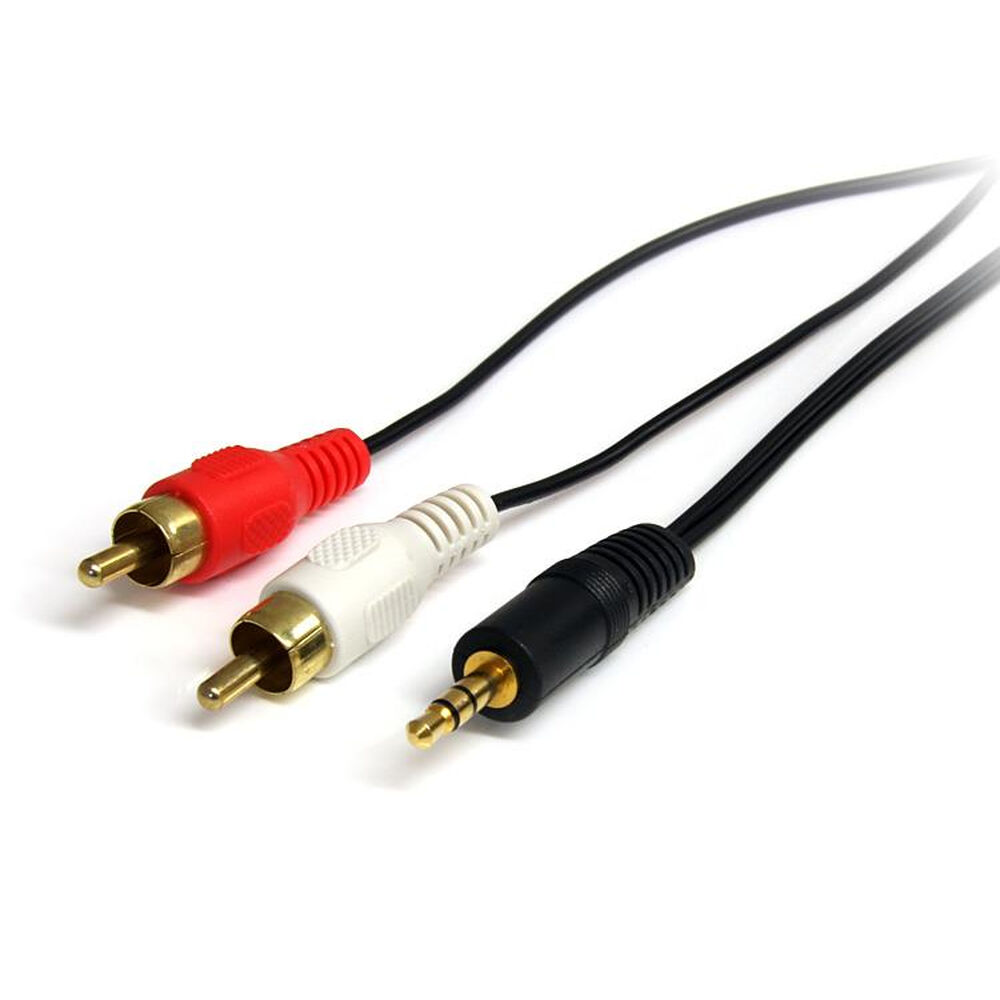 Ljudkabel Jack (3,5 mm) till 2 RCA Startech MU3MMRCA Svart - 3