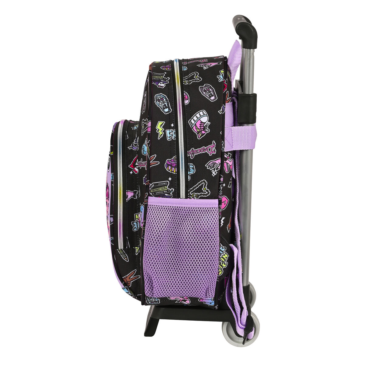 Skolväska med hjul Monster High Creep Svart 28 x 34 x 10 cm - 5