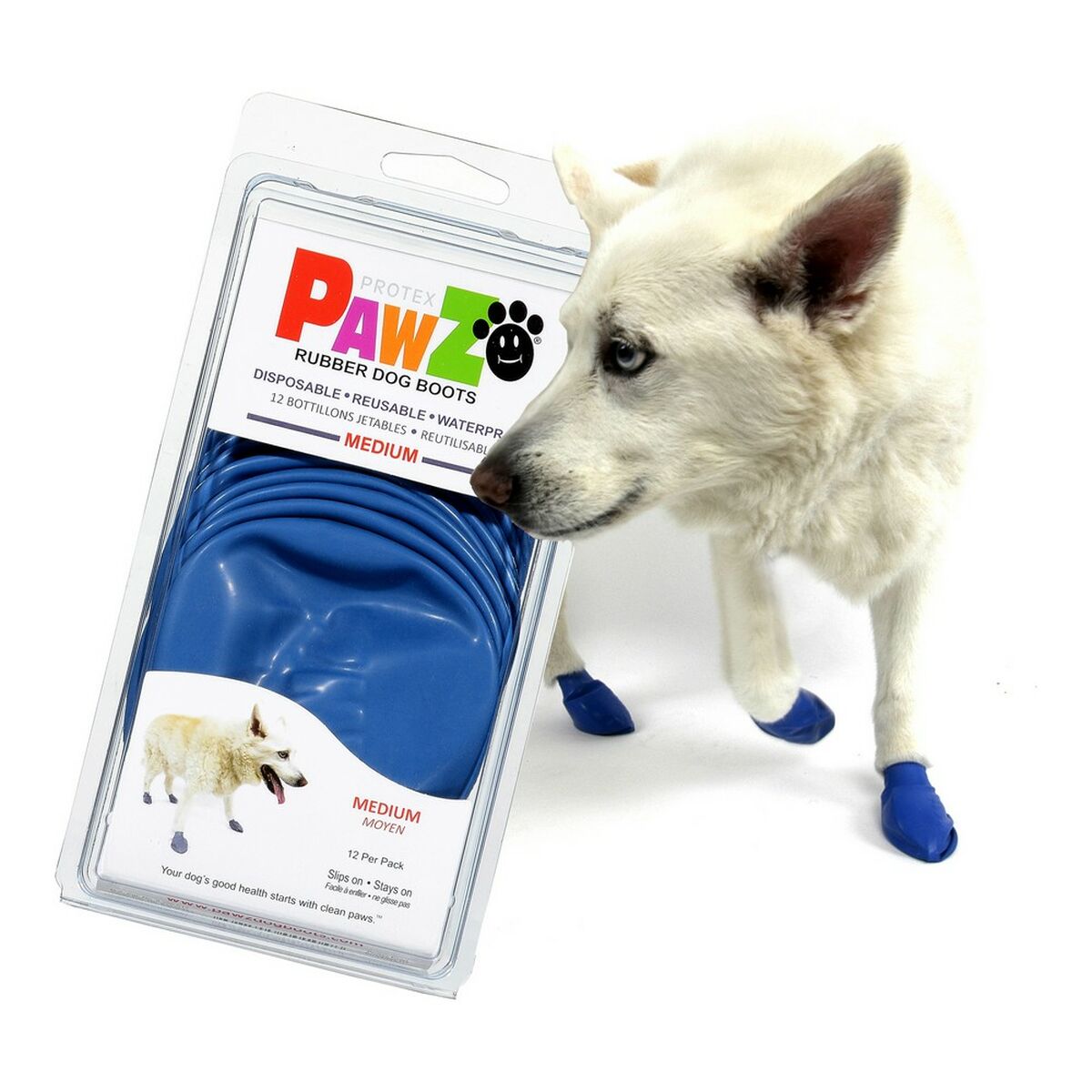 Skor Pawz Hund 12 antal Blå Storlek M - 3