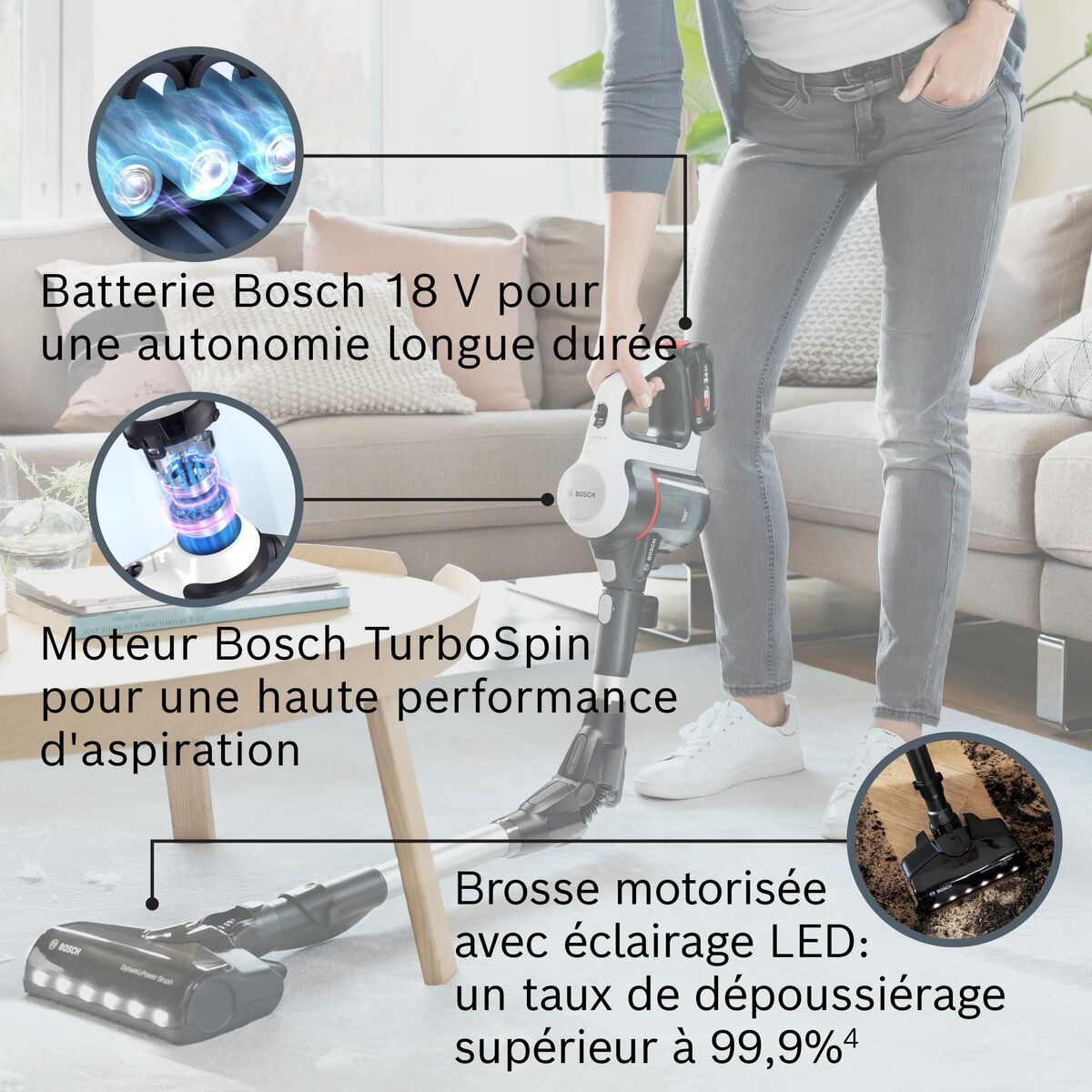Dammsugarborste BOSCH BBS711W Vit Svart - 2