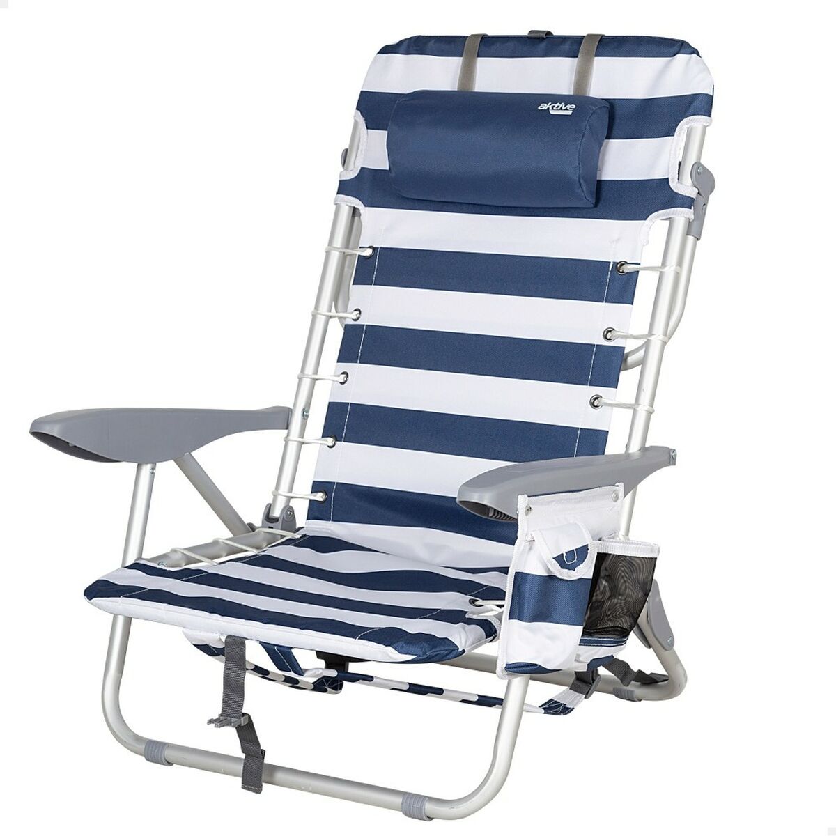 Strandstol Aktive Blå Vit 50 x 76 x 45 cm (2 antal) - 9