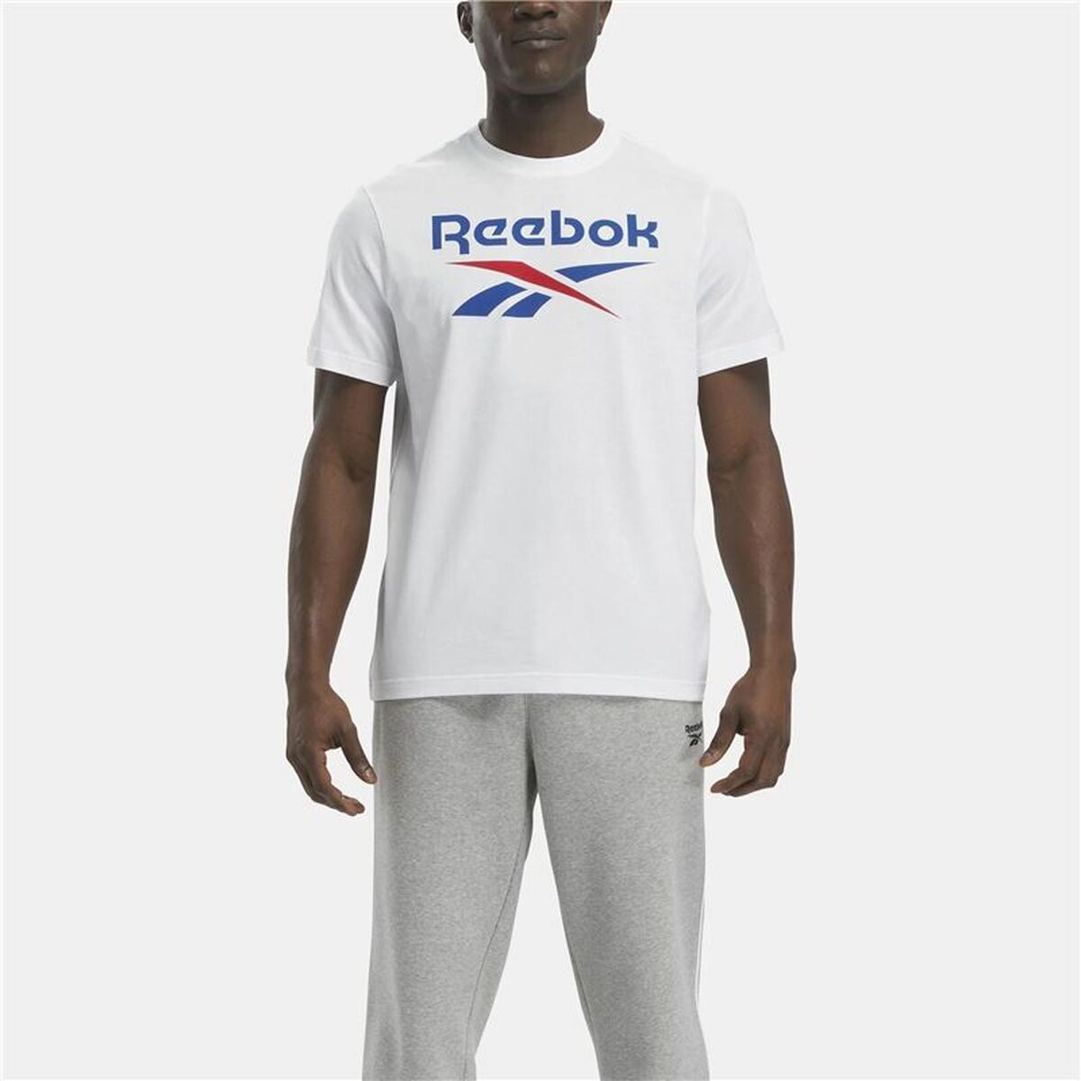 T-shirt med kortärm Herr Reebok Identity Big Stacked Logo Vit - 3