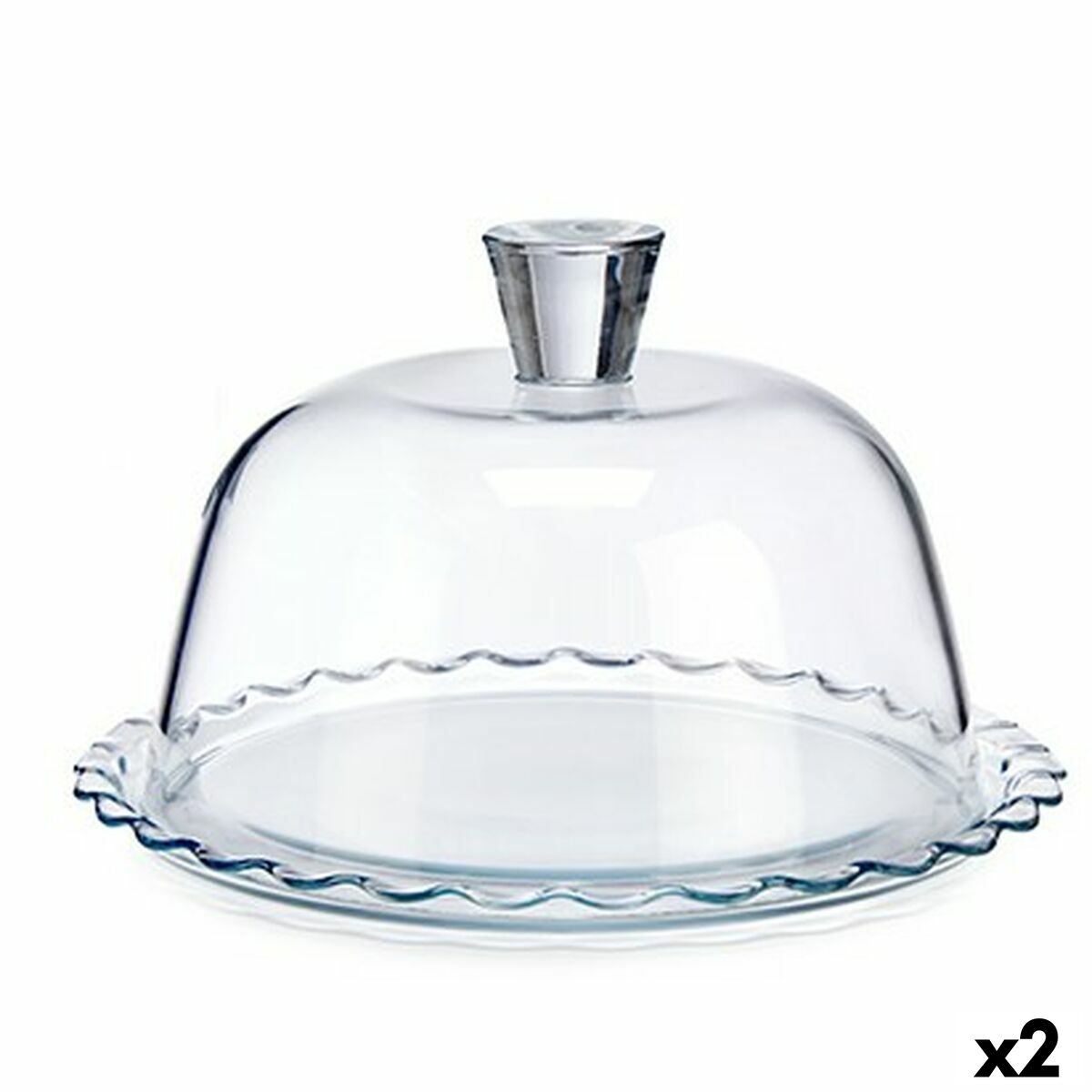 Lunchlåda Pasabahce Petite Patisserie Transparent Glas 26,4 x 15,5 x 26,4 cm Vågor (2 antal) - 3