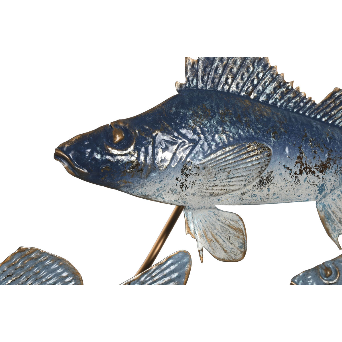 Väggdekoration Home ESPRIT Blå Gyllene Medelhavs Fiskar 118 x 6,5 x 58 cm - 3