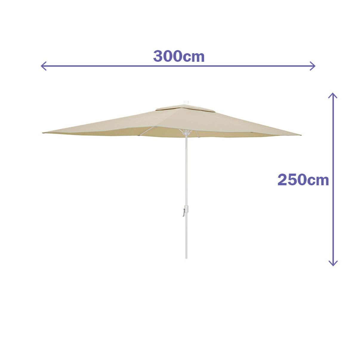 Marbueno Parasoll Stål 6 Spjälor D200x300 cm Polyester Beige Trädgård, Pool och Terrass 10192 - 4