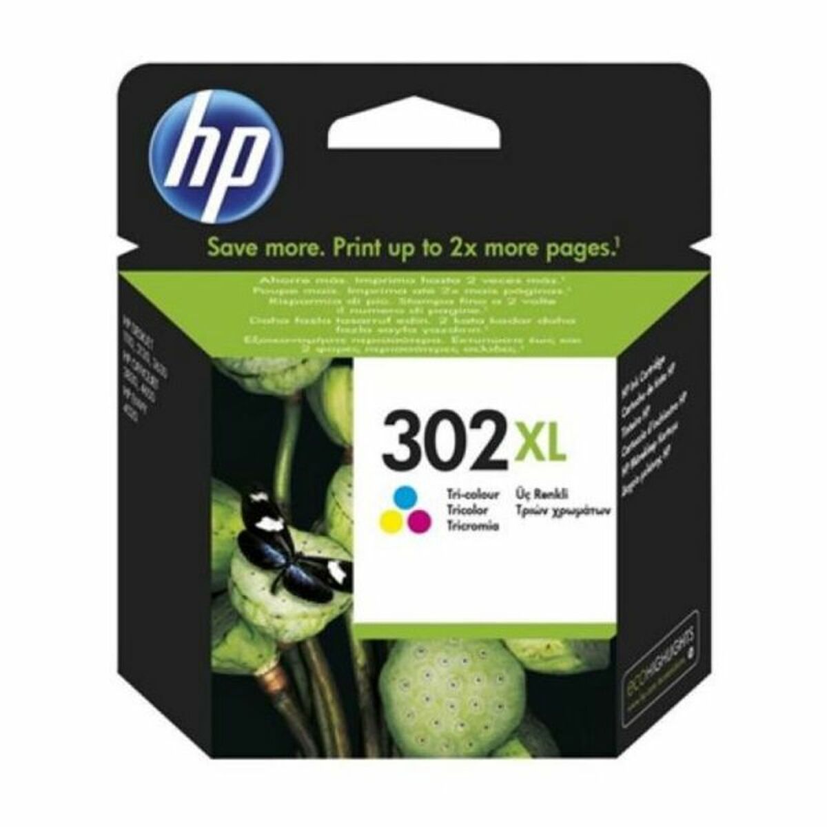 Patron Kompatibel HP 302XL Gul Turkos Magenta Trefärgad
