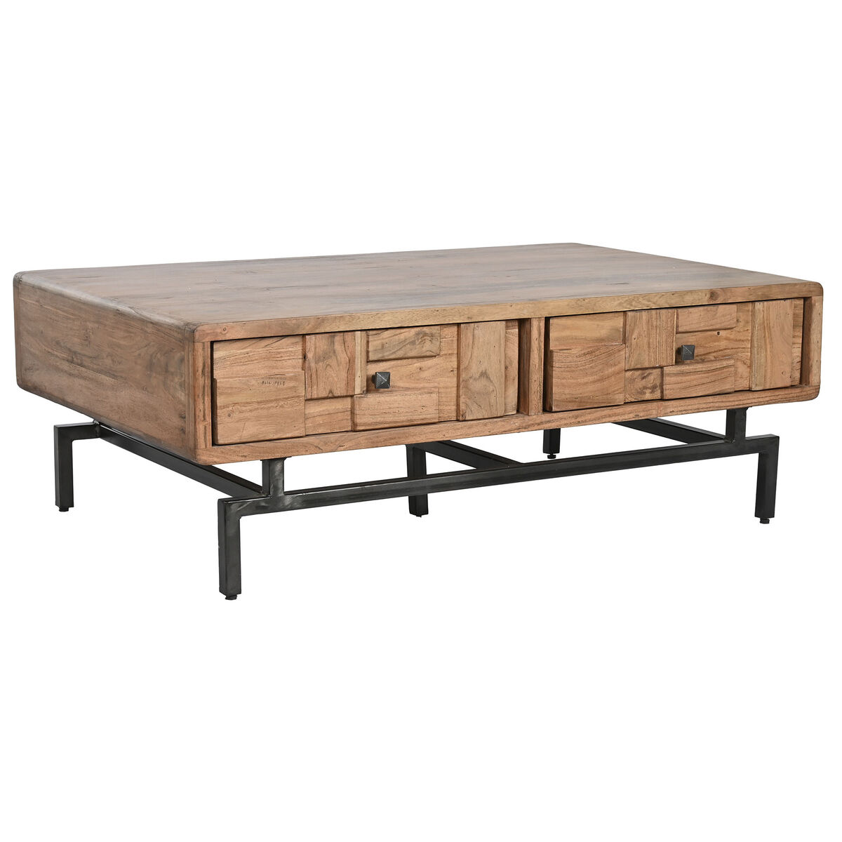 Soffbord Home ESPRIT Naturell Metall Akaciaträ 115 x 70 x 40 cm