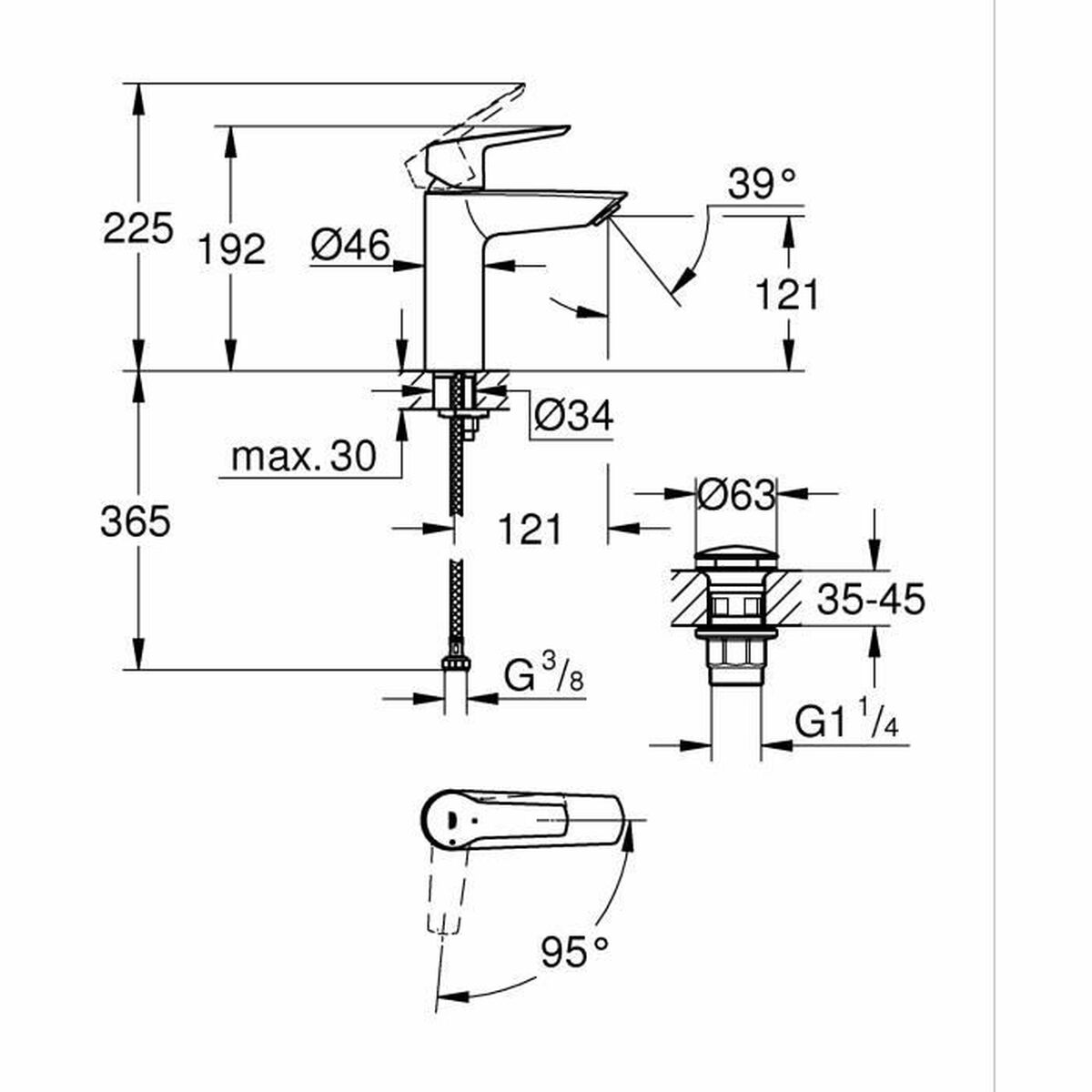 Blandare Grohe Start M Svart matt - 6