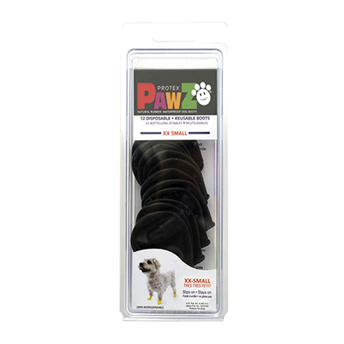 Skor Pawz Hund 12 antal Svart Storlek XXS - 3