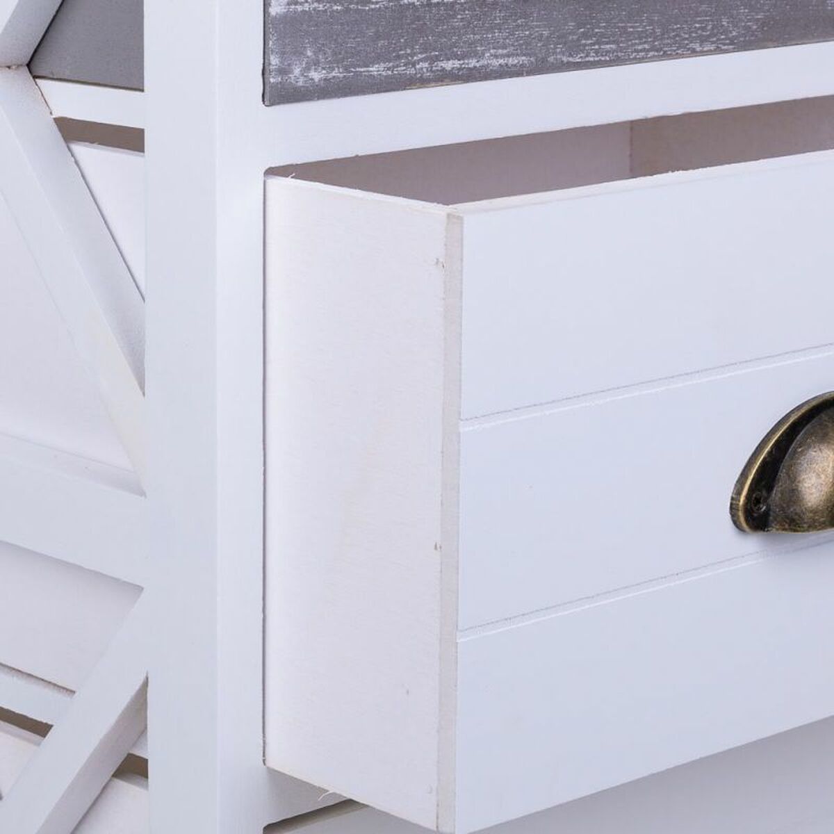 Nattduksbord Alexandra House Living Vit 25 x 57 x 35 cm - 6